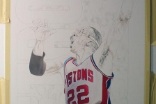 John Salley Step by Step Basketball Painting
