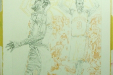 Latrell Sprewell Step by Step Basketball Painting